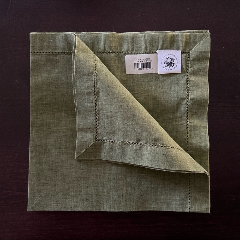 NEW! Olive Green Linen Napkin